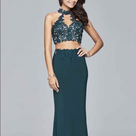 Faviana Dresses & Skirts - New Faviana Skirt and Top Elegant Lace Embroidered Prom Evening 2 Piece Set
